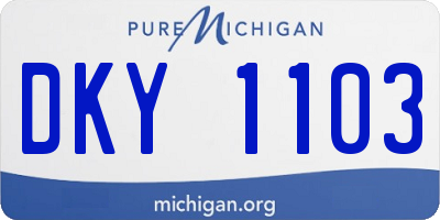MI license plate DKY1103