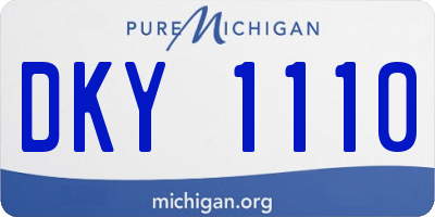 MI license plate DKY1110