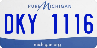 MI license plate DKY1116