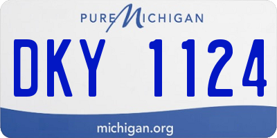 MI license plate DKY1124