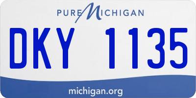 MI license plate DKY1135