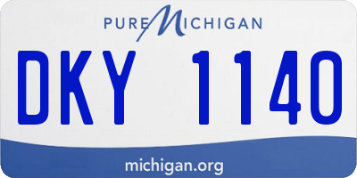 MI license plate DKY1140