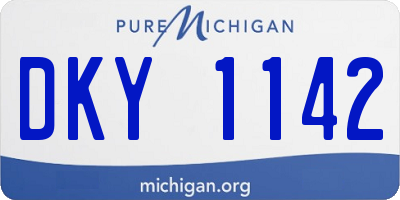 MI license plate DKY1142