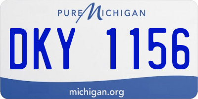 MI license plate DKY1156