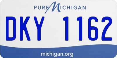 MI license plate DKY1162