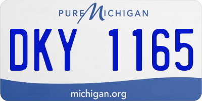 MI license plate DKY1165