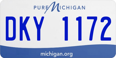MI license plate DKY1172