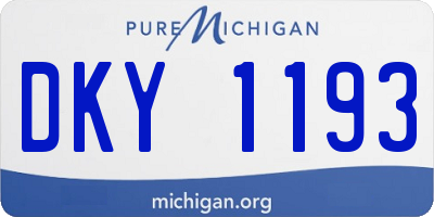 MI license plate DKY1193