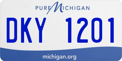 MI license plate DKY1201