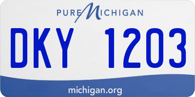 MI license plate DKY1203