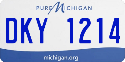 MI license plate DKY1214