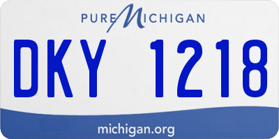 MI license plate DKY1218