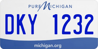 MI license plate DKY1232