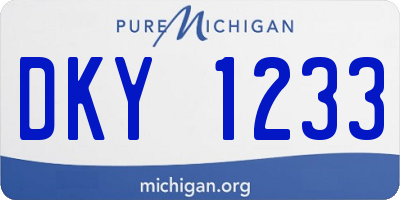 MI license plate DKY1233
