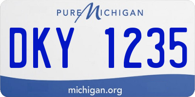 MI license plate DKY1235