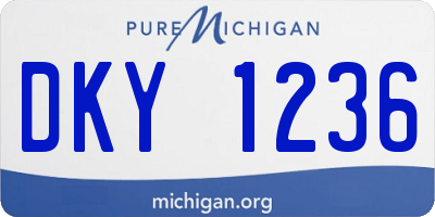 MI license plate DKY1236