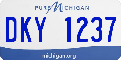 MI license plate DKY1237