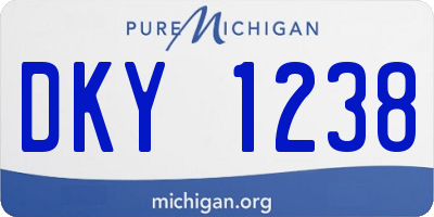 MI license plate DKY1238
