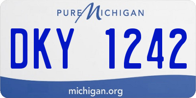 MI license plate DKY1242