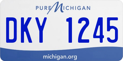 MI license plate DKY1245