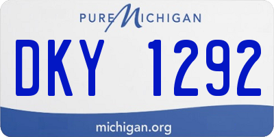 MI license plate DKY1292