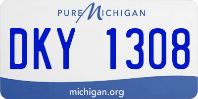 MI license plate DKY1308