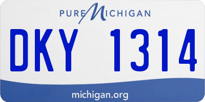 MI license plate DKY1314