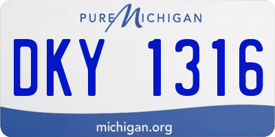 MI license plate DKY1316