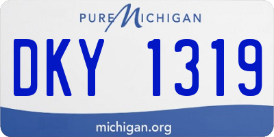 MI license plate DKY1319