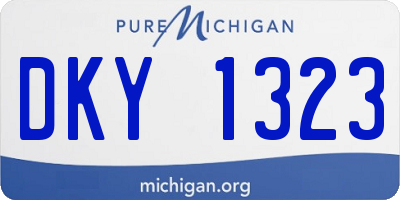 MI license plate DKY1323