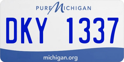 MI license plate DKY1337