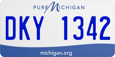 MI license plate DKY1342