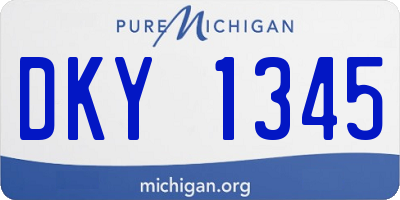 MI license plate DKY1345