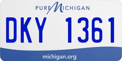 MI license plate DKY1361