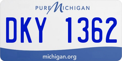 MI license plate DKY1362
