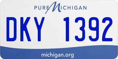 MI license plate DKY1392