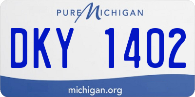 MI license plate DKY1402