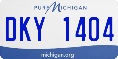 MI license plate DKY1404