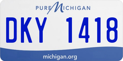 MI license plate DKY1418