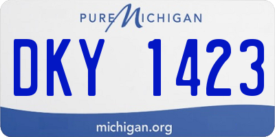 MI license plate DKY1423