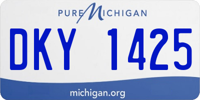 MI license plate DKY1425