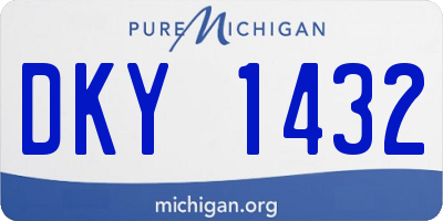 MI license plate DKY1432