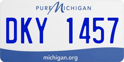 MI license plate DKY1457