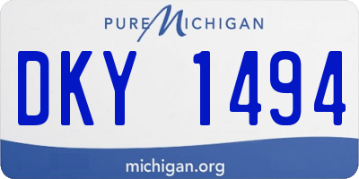 MI license plate DKY1494