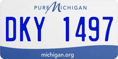 MI license plate DKY1497