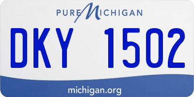 MI license plate DKY1502