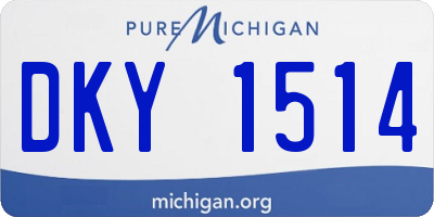 MI license plate DKY1514