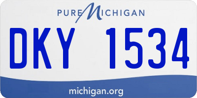 MI license plate DKY1534