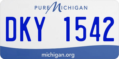 MI license plate DKY1542