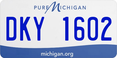 MI license plate DKY1602